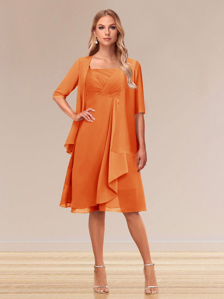 Honoria Orange front view wedding guest dress
