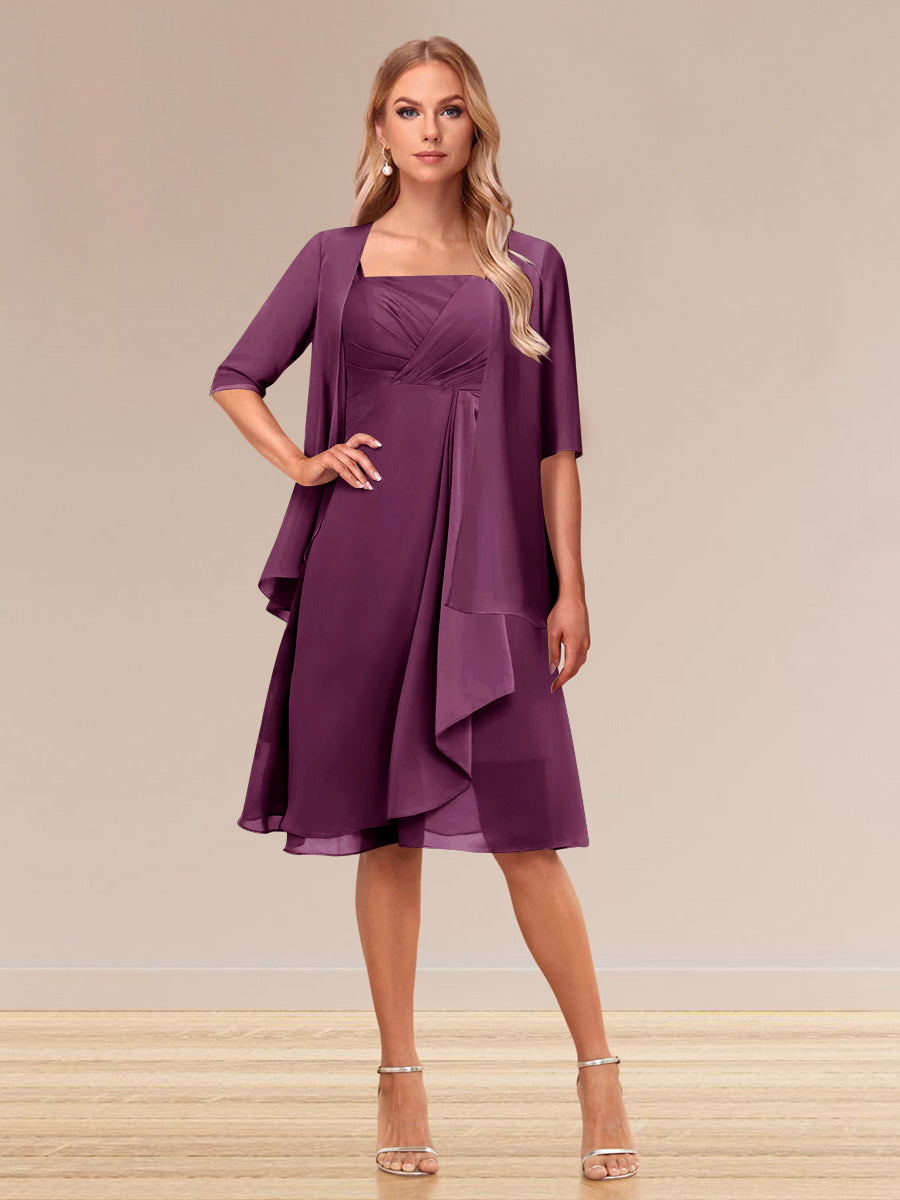 Honoria Orchid front view wedding guest dress