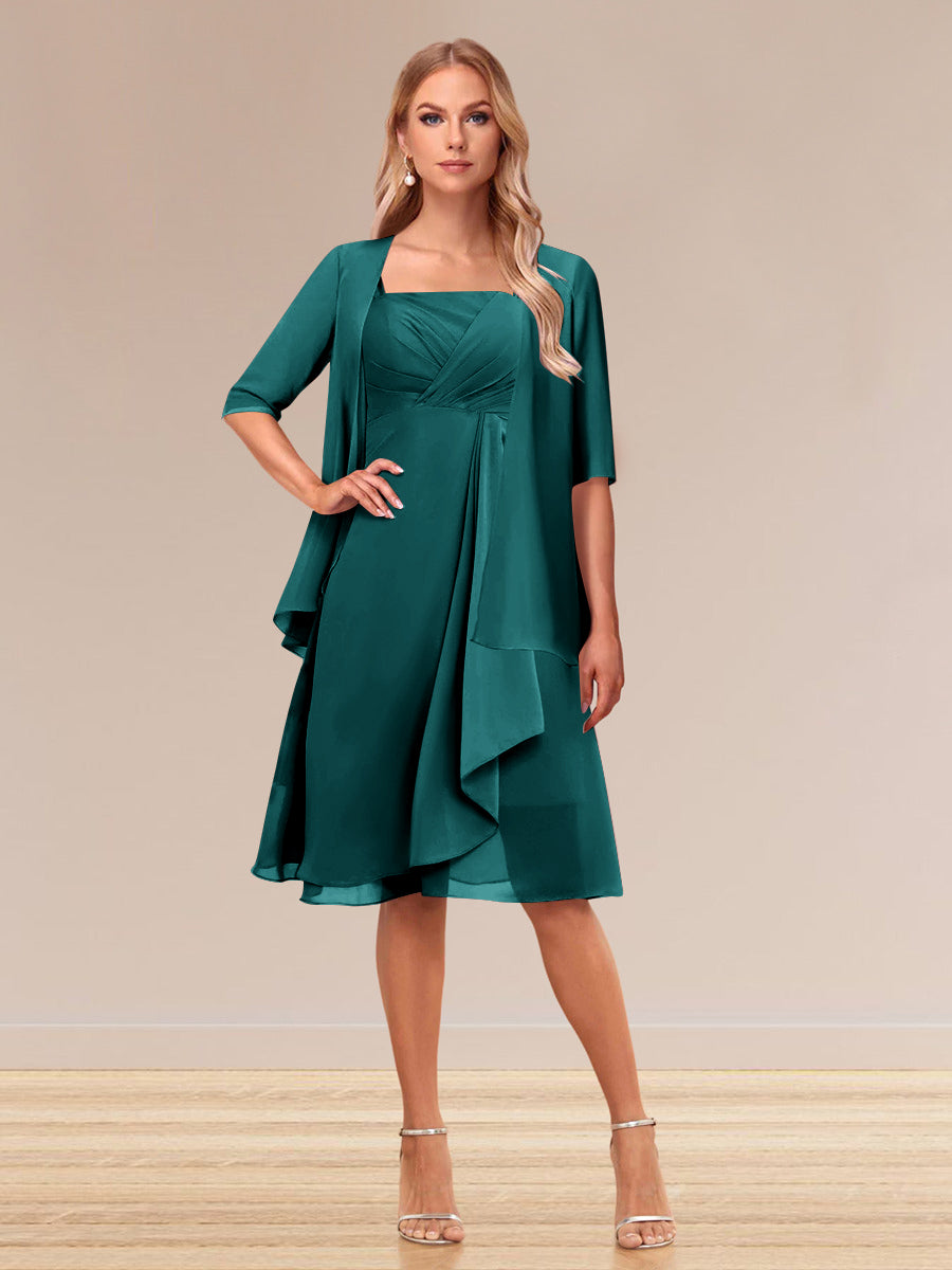 Honoria Peacock front view wedding guest dress