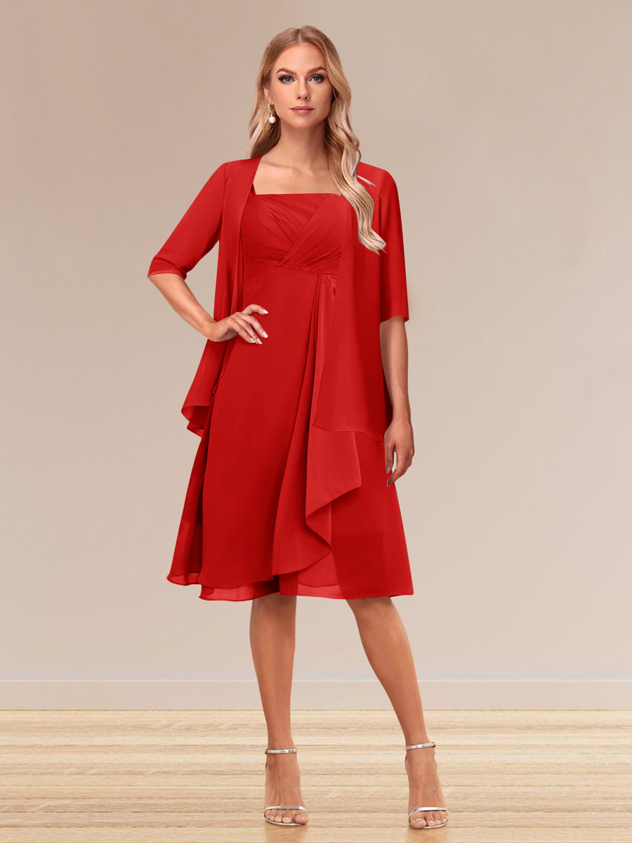 Honoria Red front view wedding guest dress