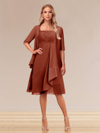 Honoria Rust front view wedding guest dress