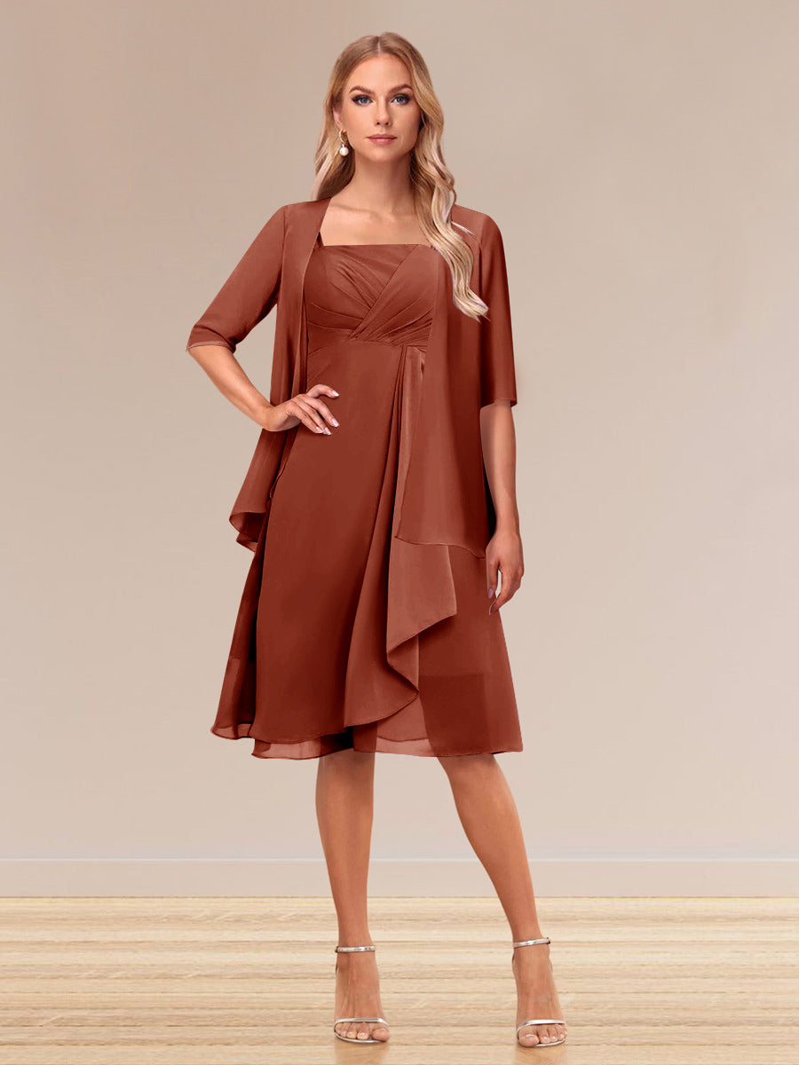 Honoria Rust front view wedding guest dress