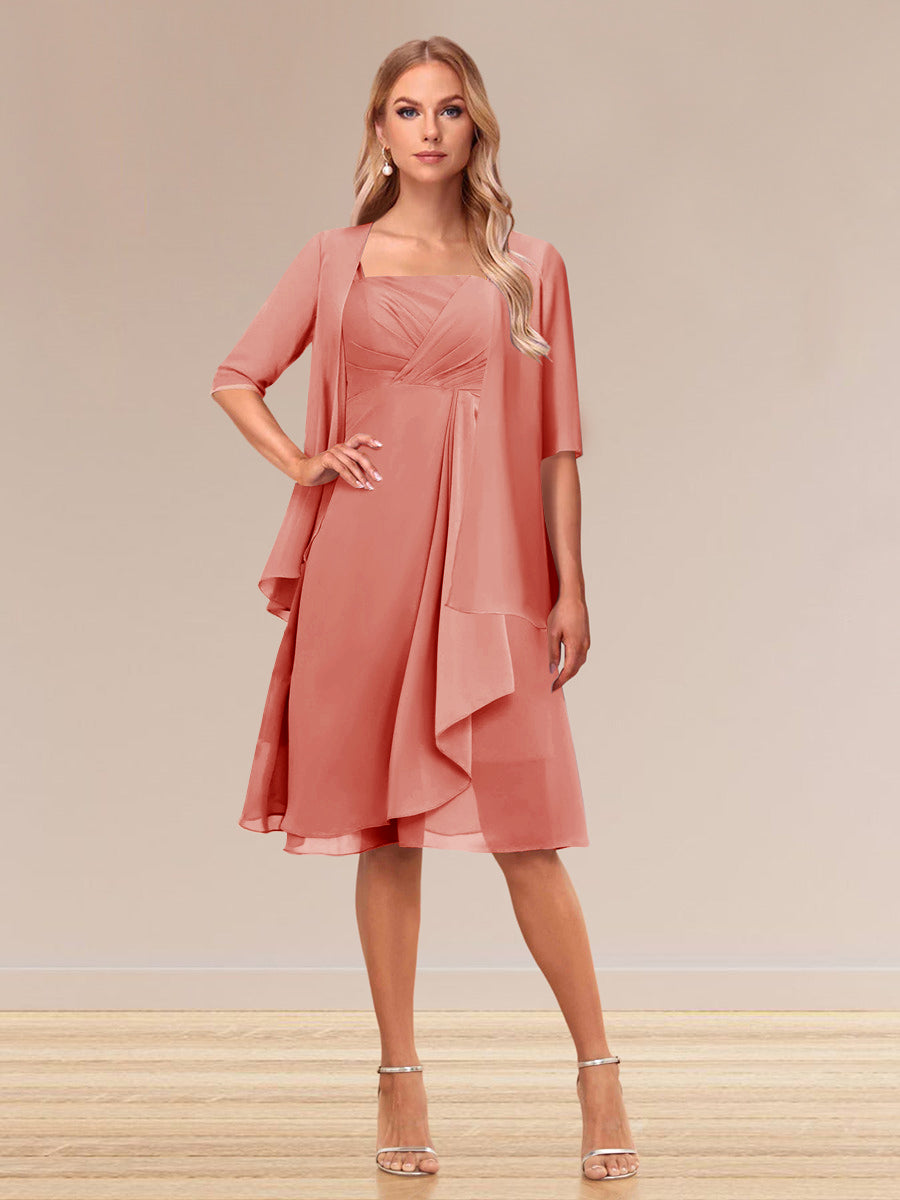 Honoria Coral front view wedding guest dress