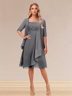 Honoria Steel Grey front view wedding guest dress