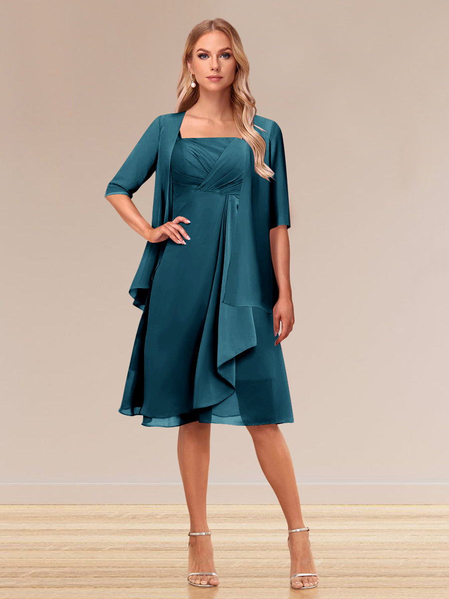 Honoria Teal front view wedding guest dress
