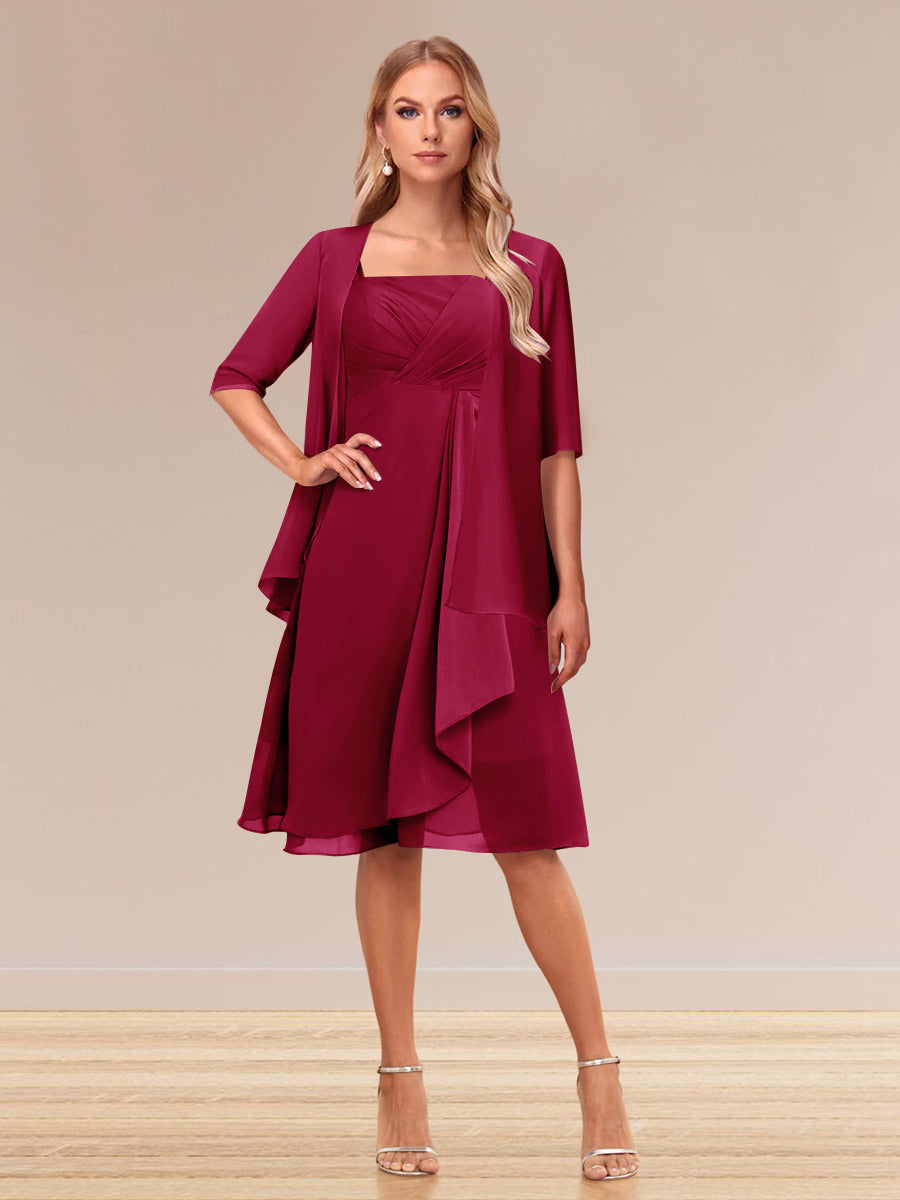 Honoria Burgundy back view wedding guest dress
