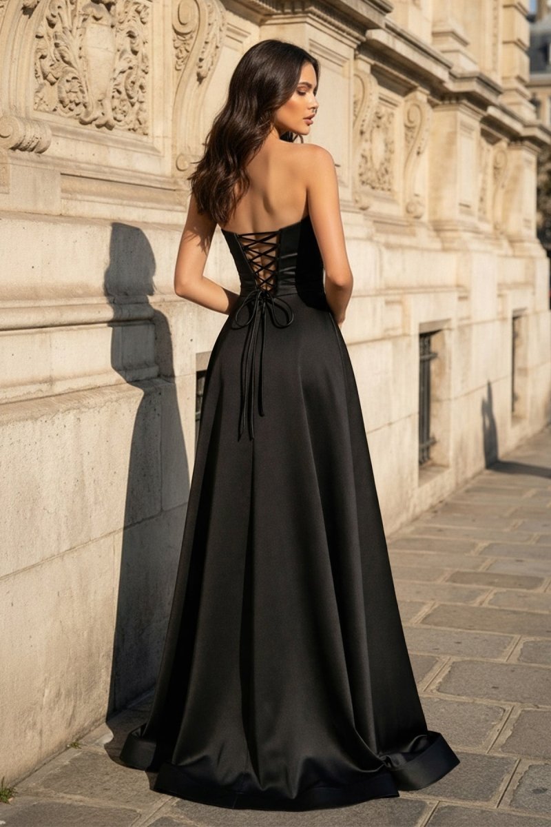 Blythe Corinne Black side view prom dress