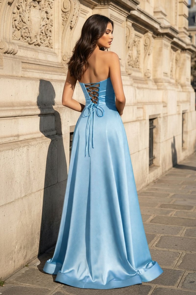 Blythe Corinne Royal Blue back view prom dress