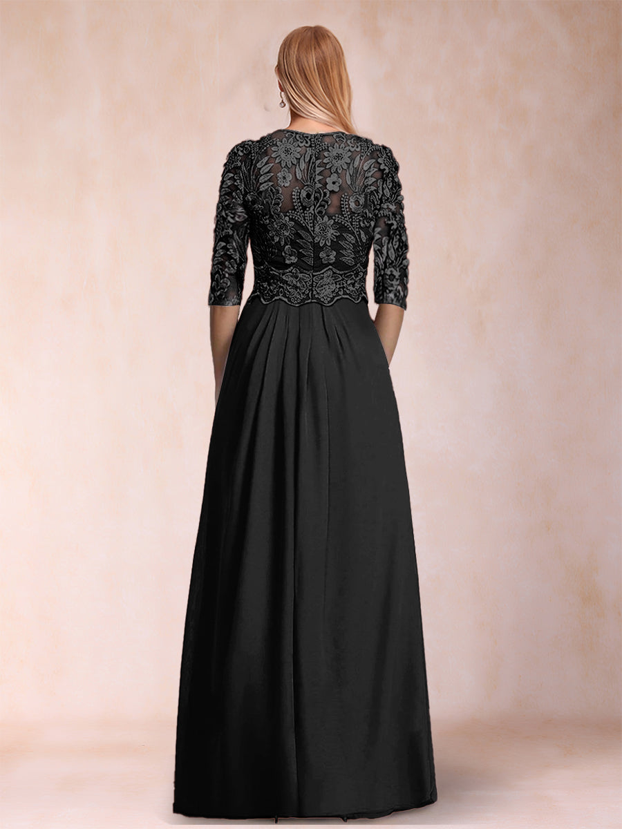 Jenna Rose Black back view mother of the bride dress