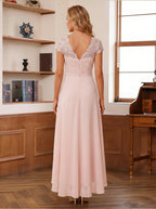 Solange blush back view mother of the bride dress