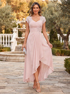 Cecilia Wren Blush back view mother of the bride dress