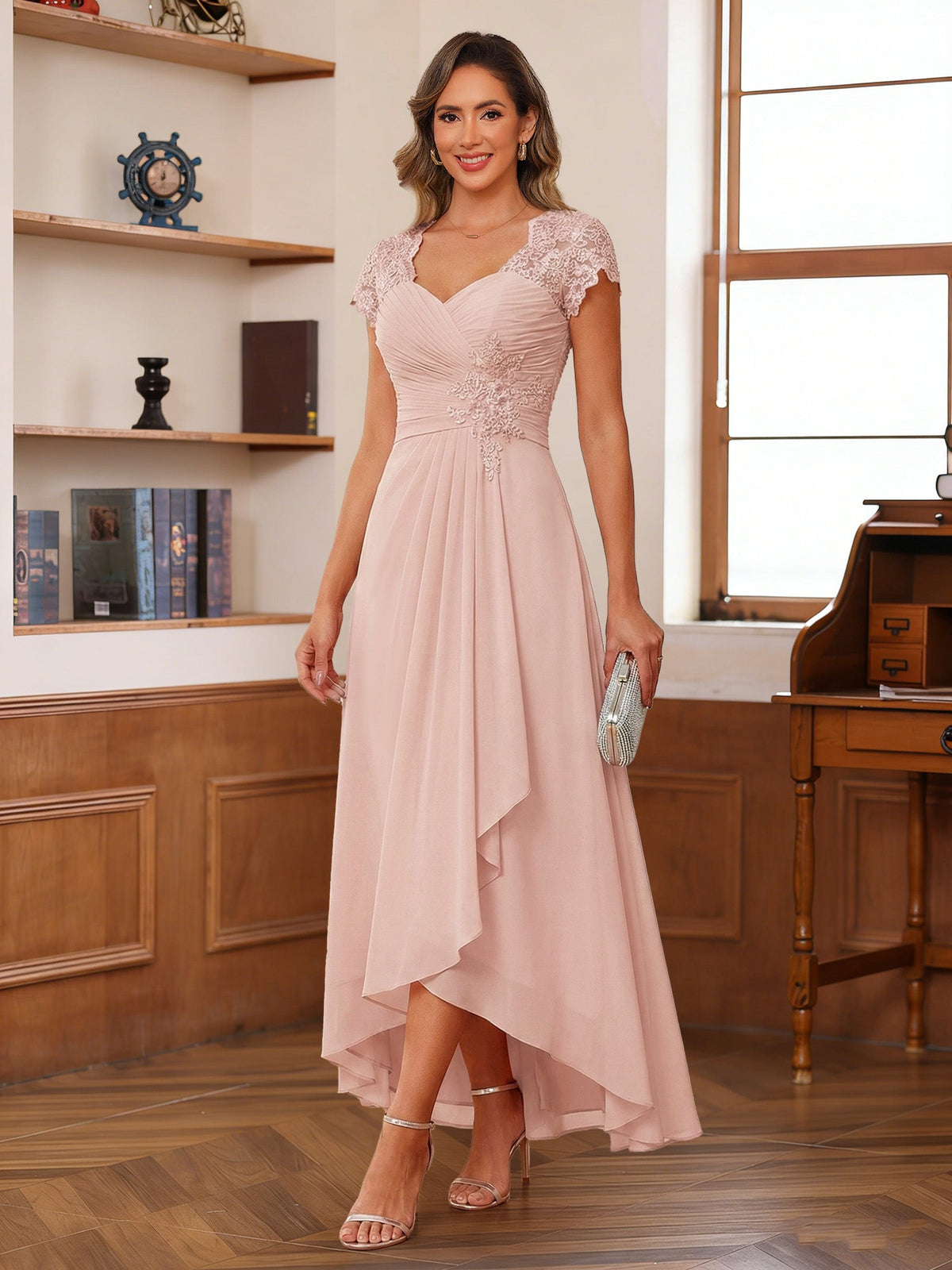 Solange blush alternate front view 2 mother of the bride dress
