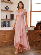 Cecilia Wren Dusty Rose back view mother of the bride dress