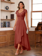 Solange rust front view mother of the bride dress