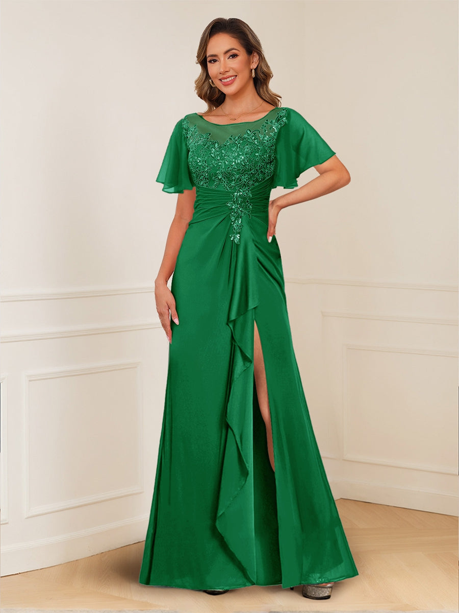 Ursula Rose Forest Green front view mother of the bride dress