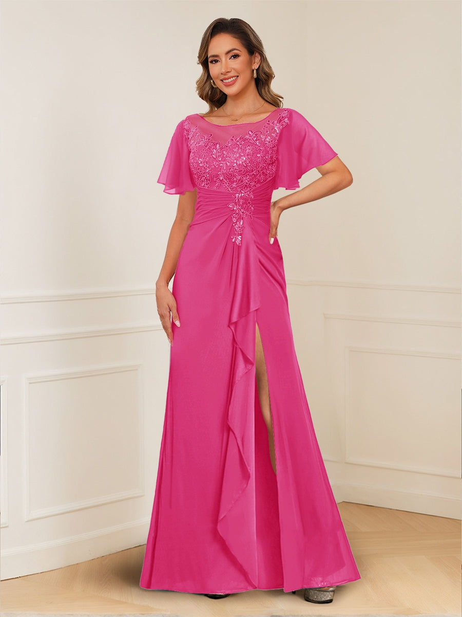 Ursula Rose Hot Pink front view mother of the bride dress