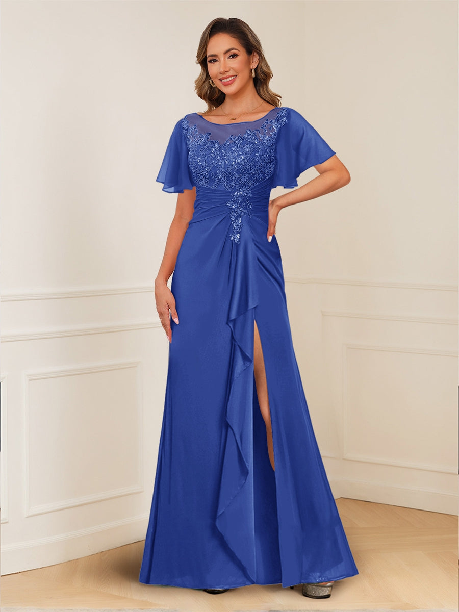 Ursula Rose Royal Blue back view mother of the bride dress