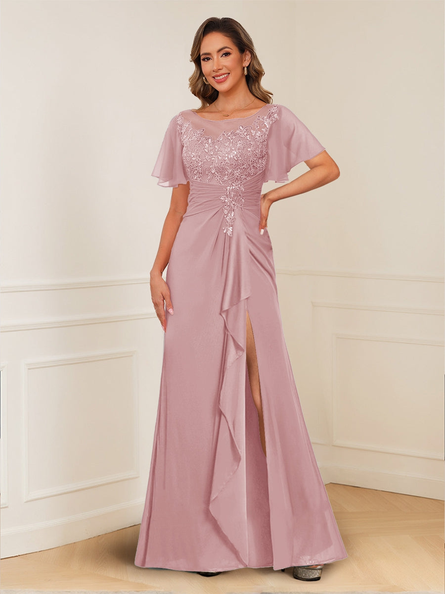 Ursula Rose Mauve front view mother of the bride dress