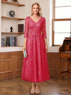 Caroline Claire Fuchsia back view mother of the bride dress