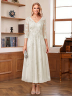 Caroline Claire Ivory back view mother of the bride dress