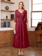 Caroline Claire Burgundy back view mother of the bride dress