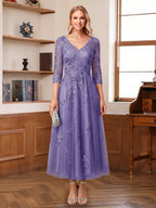 Caroline Claire Lilac back view mother of the bride dress