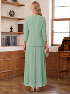Paige June Sage Green back view mother of the bride dress