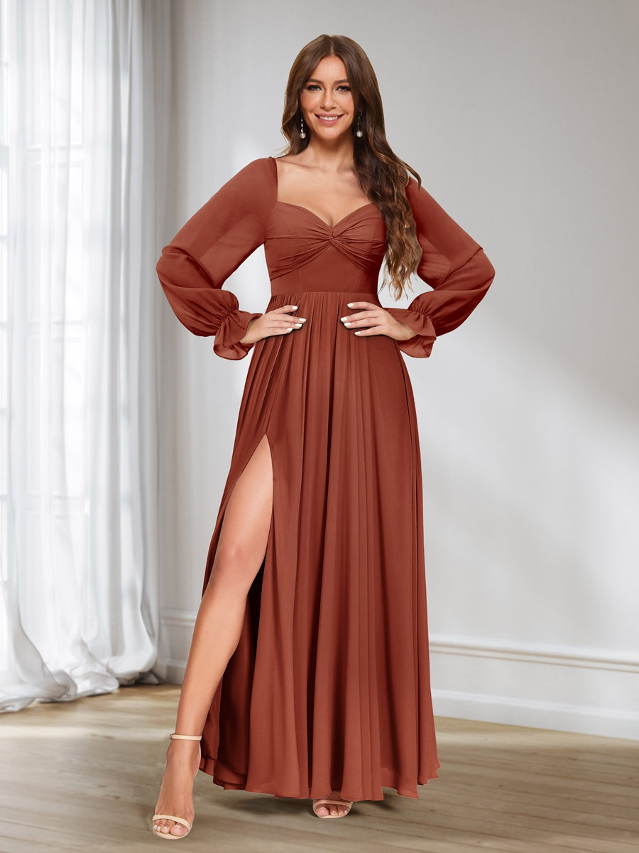Rosalind Rust front view bridesmaid dress