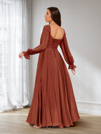 Rosalind Rust back view bridesmaid dress