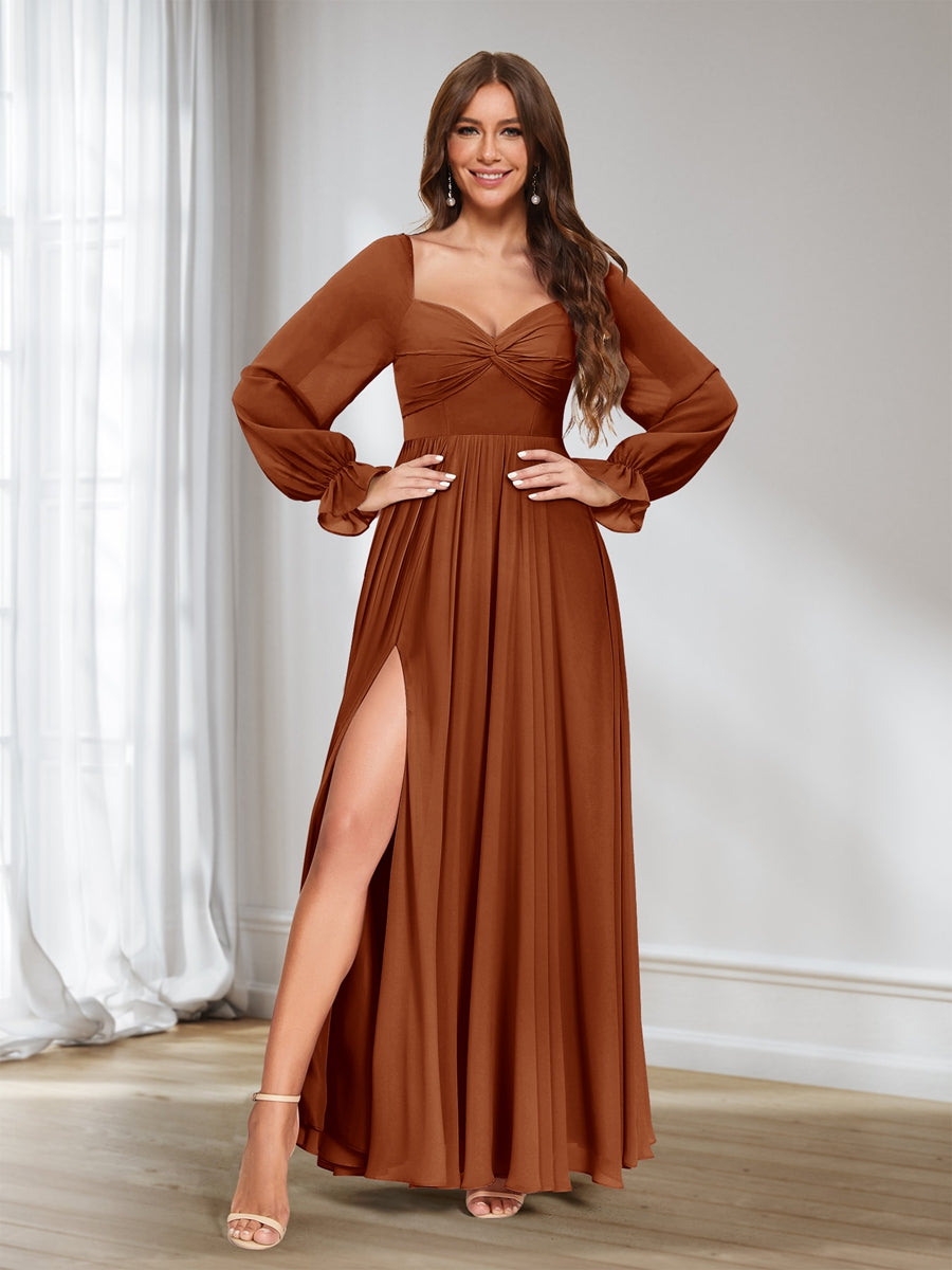 Rosalind Burnt Orange front view bridesmaid dress