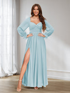 Rosalind Sky Blue front view bridesmaid dress