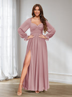 Rosalind Mauve front view bridesmaid dress