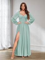 Rosalind Pool Blue front view bridesmaid dress