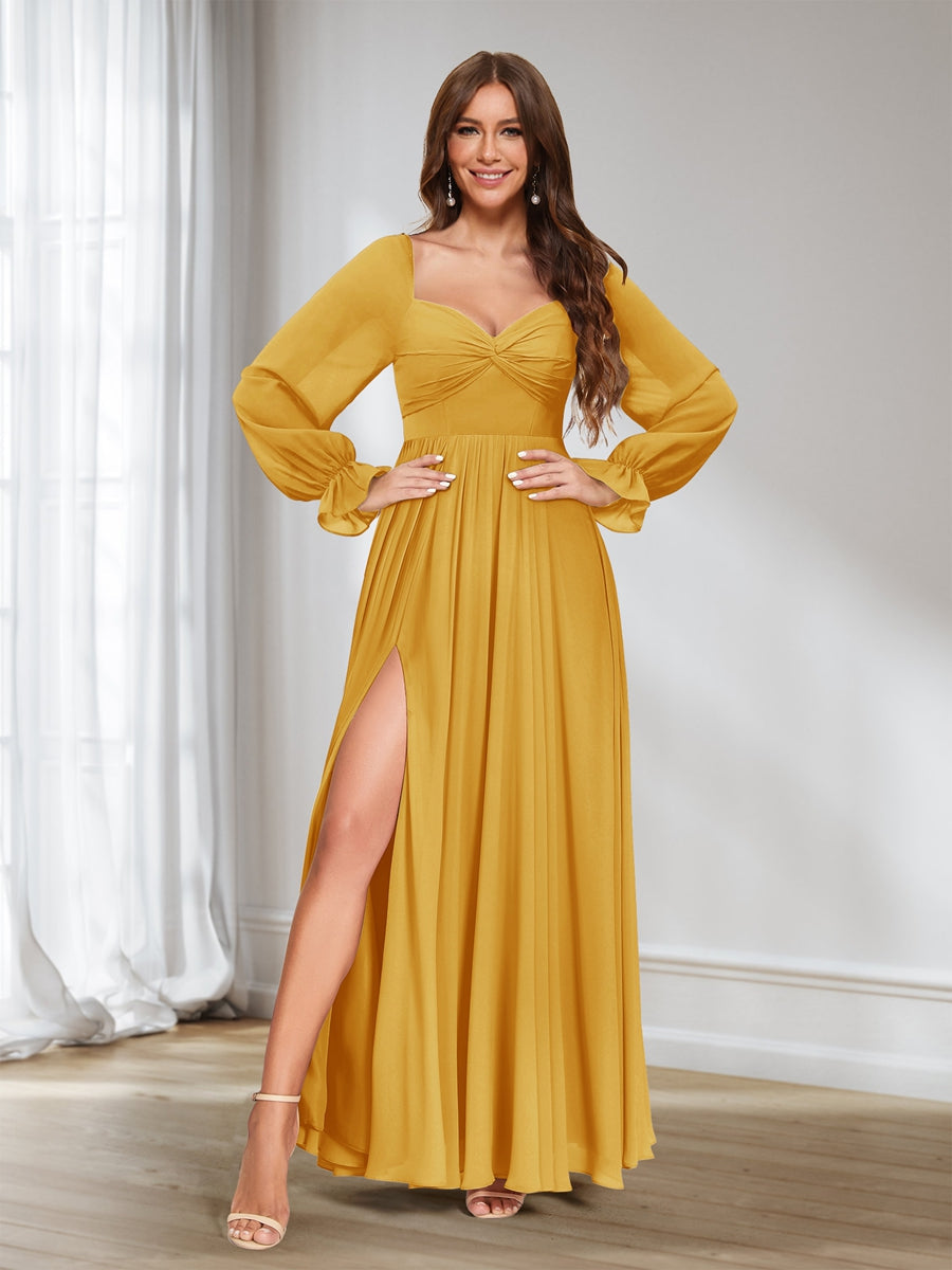 Rosalind Gold front view bridesmaid dress