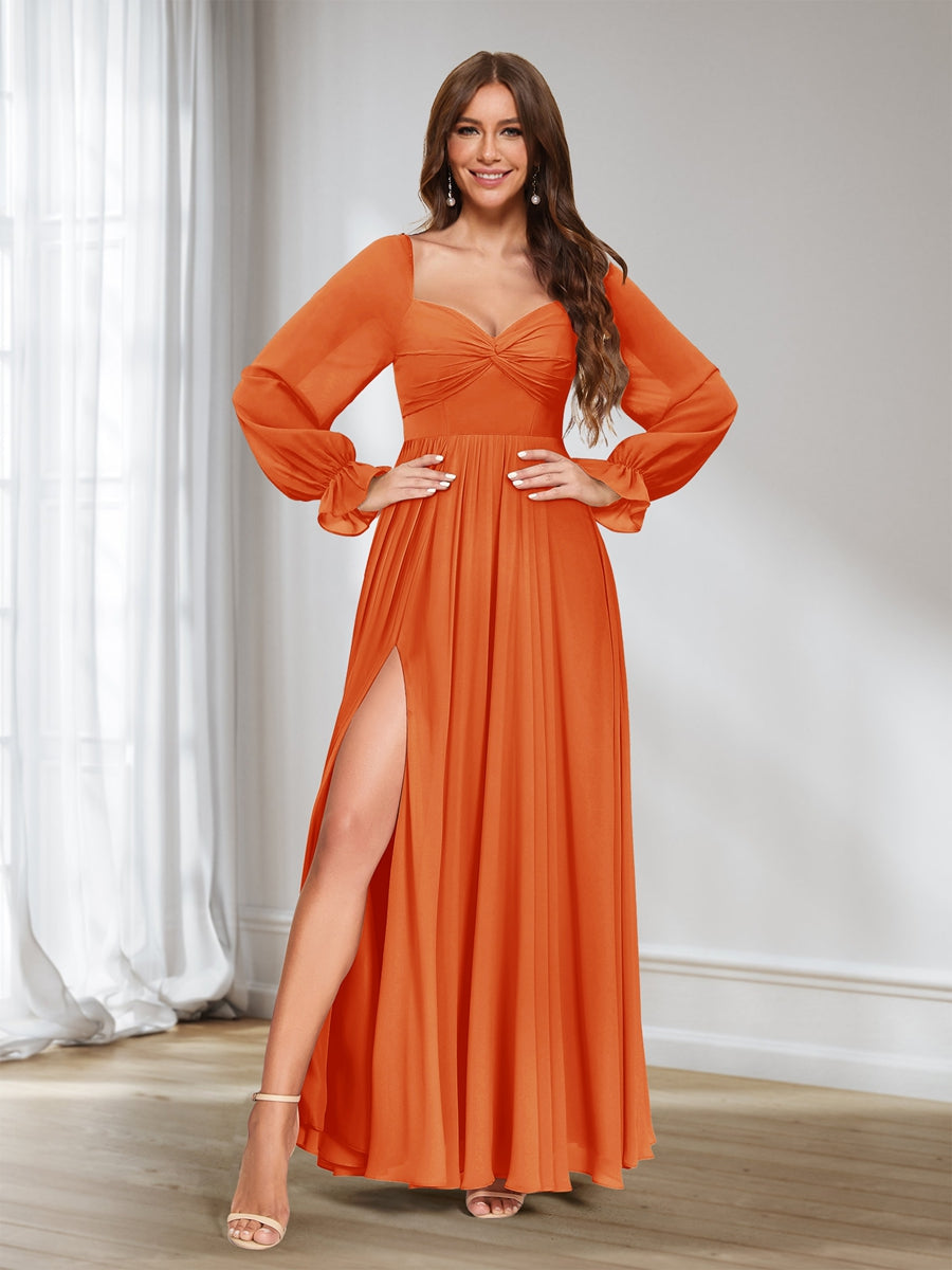 Rosalind Orange front view bridesmaid dress