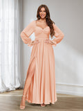 Rosalind Peach front view bridesmaid dress