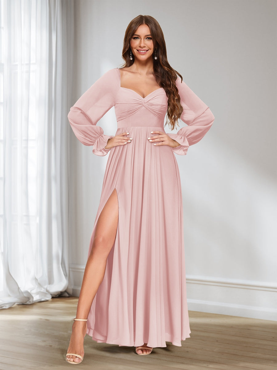 Rosalind Pearl Pink front view bridesmaid dress