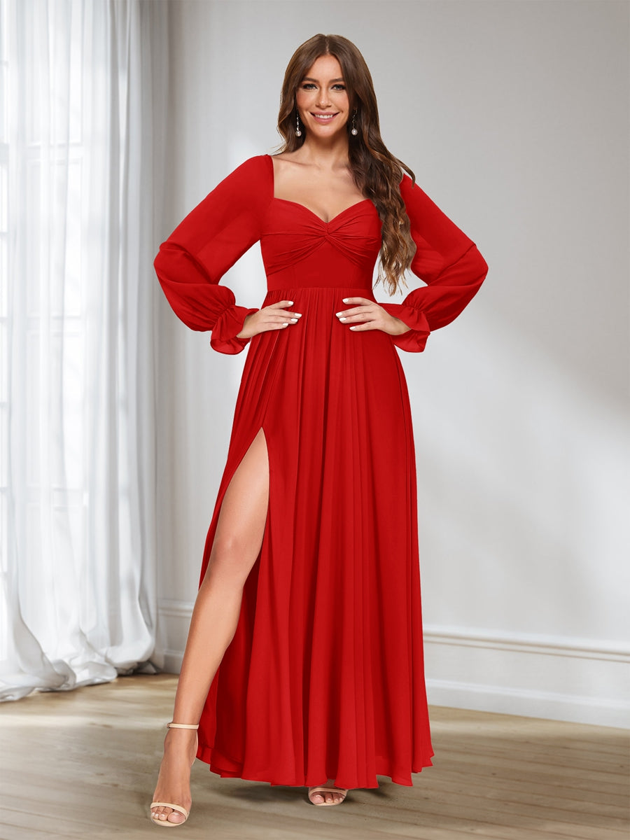 Rosalind Red front view bridesmaid dress