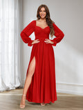 Rosalind Red front view bridesmaid dress
