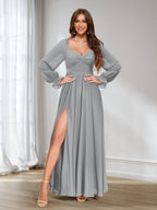 Rosalind Silver front view bridesmaid dress
