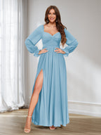 Rosalind Sky Blue side view bridesmaid dress
