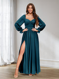 Rosalind Teal front view bridesmaid dress