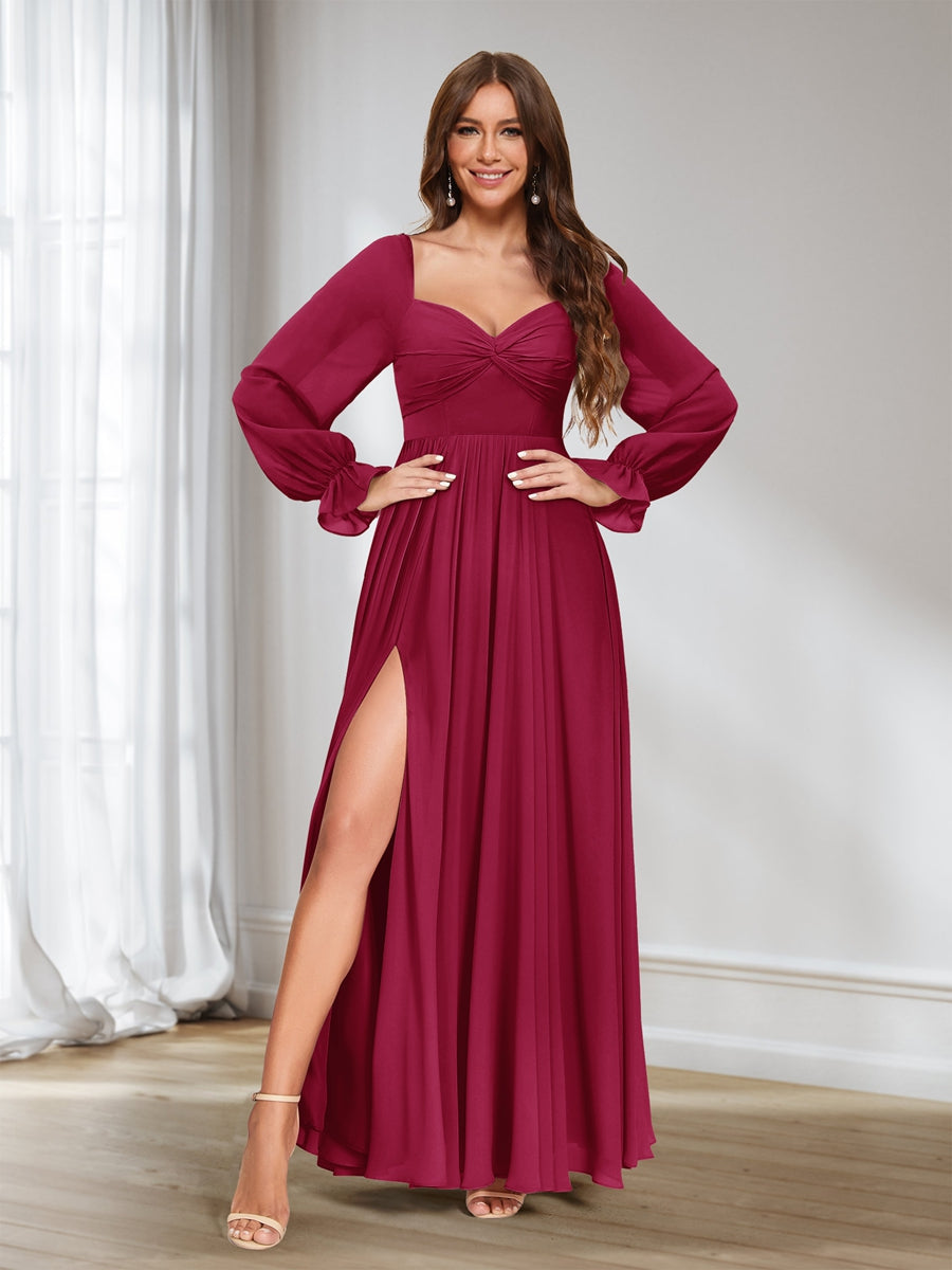 Rosalind Burgundy back view bridesmaid dress
