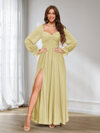 Rosalind Yellow front view bridesmaid dress