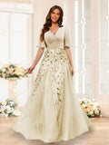 Seraphine Champagne front view bridesmaid dress