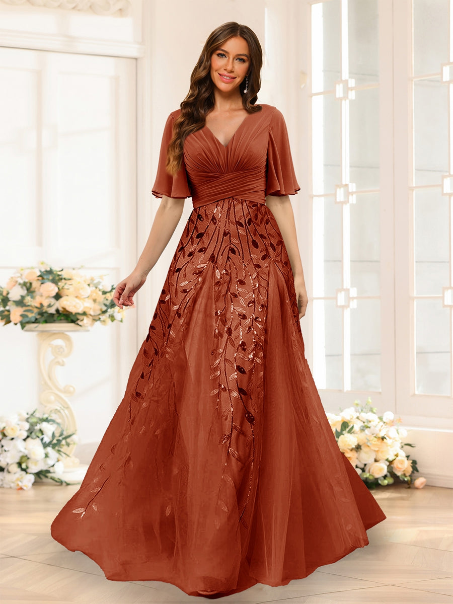 Seraphine Rust front view bridesmaid dress