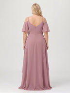 Zaria Dusty Rose back view wedding guest dress
