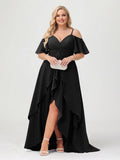 Zaria Black front view wedding guest dress