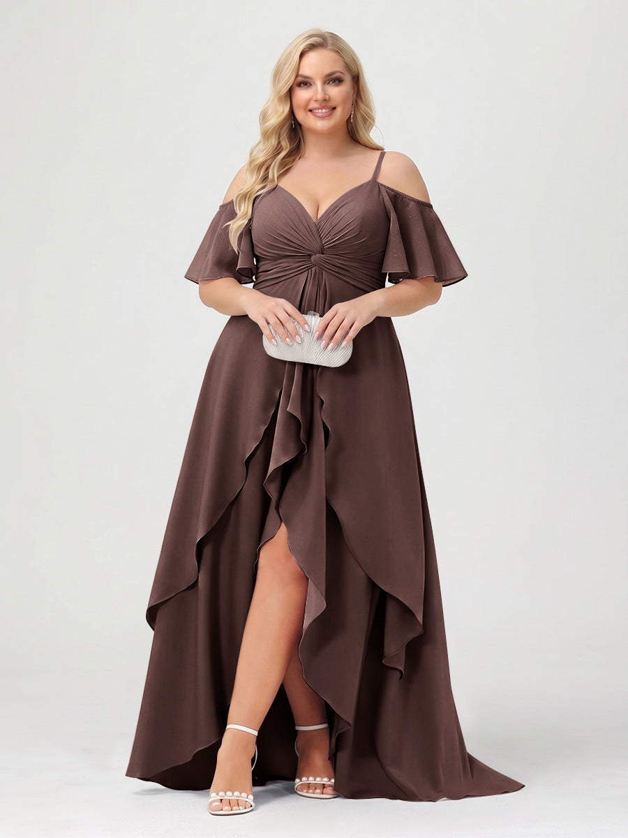 Zaria Brown front view wedding guest dress