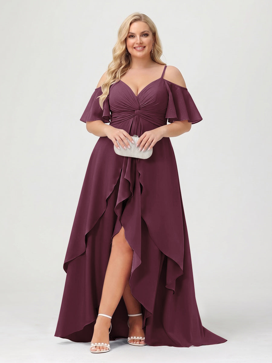 Zaria Burgundy front view wedding guest dress